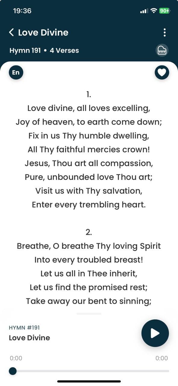 View hymn lyrics and details